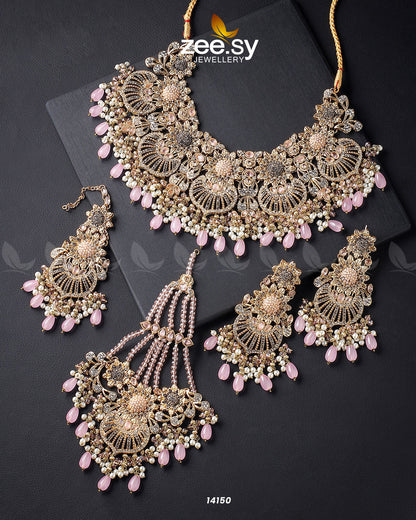 Yarrow Bridal Set Golden Mint Pink