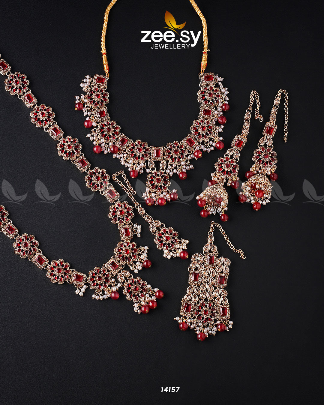 Armeria Bridal Set Golden Red