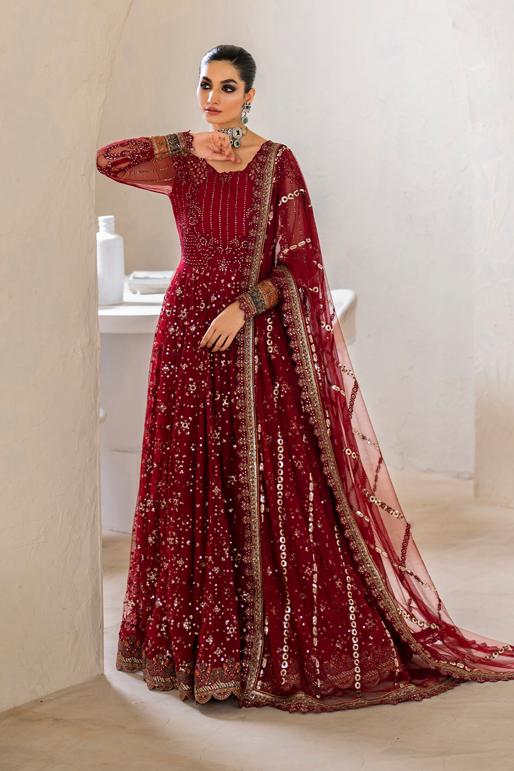 Iznik | Chinnon Chiffon | CC-49 Embroidered Net - Pakistani Designer Dress - by Iznik | Type: Formal - 100% Original at Saira Sultan