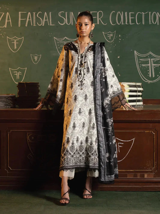 Faiza Faisal | Maya Luxury Lawn | Deniz - Pakistani Designer Dress - by Faiza Faisal | Type: Luxury - 100% Original at Saira Sultan