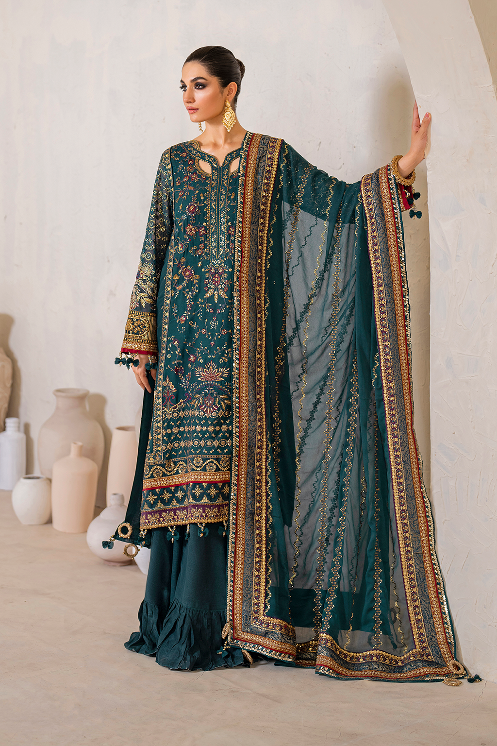 Iznik | Chinnon Chiffon | CC-46 Embroidered Chiffon - Pakistani Designer Dress - by Iznik | Type: Formal - 100% Original at Saira Sultan