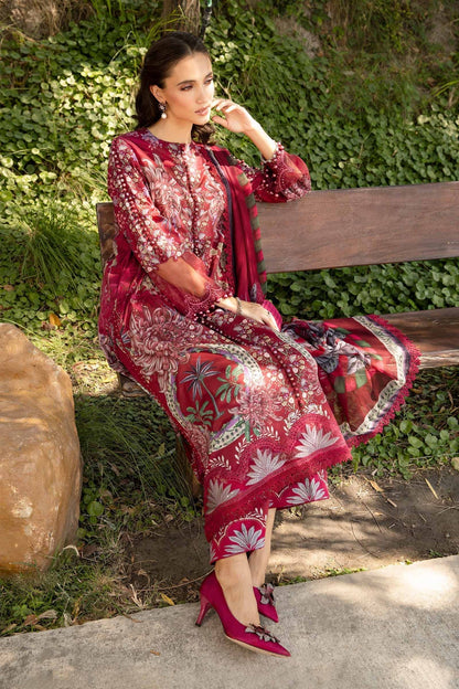 Maria B | M Prints 25 | MPT-2514-B S Maroon Lawn