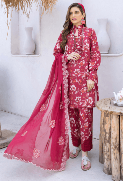 Humdum | Gardenia Lawn 24 | PLG 3 - D01 - Pakistani Designer Dress - by HumDum | Type: Luxury - 100% Original at Saira Sultan