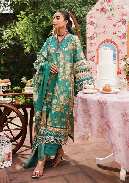Elaf Premium | Printed Collection 24 | EEP-04B - Chic Teal - Pakistani Designer Dress - by Elaf Premium | Type: Casuals - 100% Original at Saira Sultan