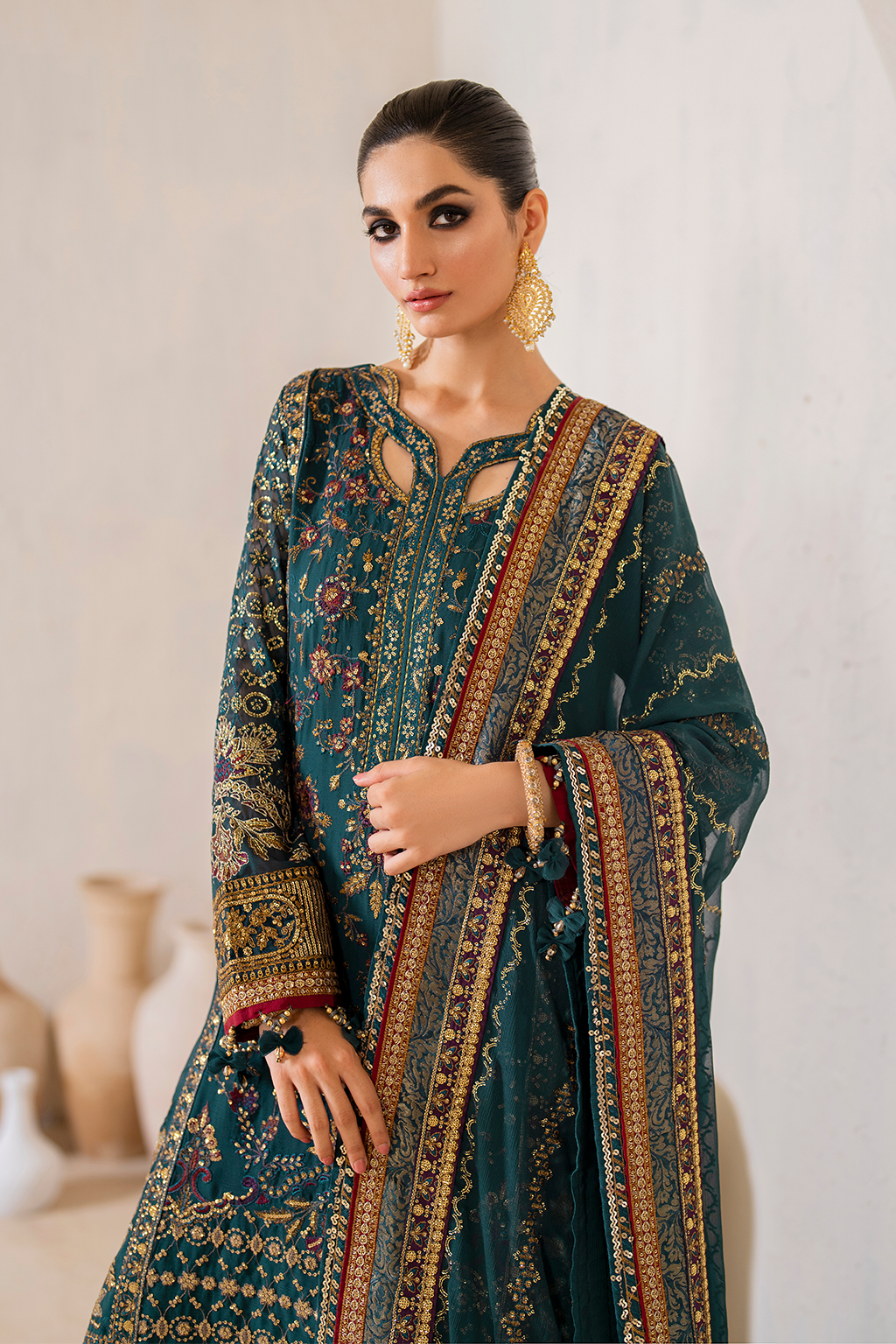 Iznik | Chinnon Chiffon | CC-46 Embroidered Chiffon - Pakistani Designer Dress - by Iznik | Type: Formal - 100% Original at Saira Sultan