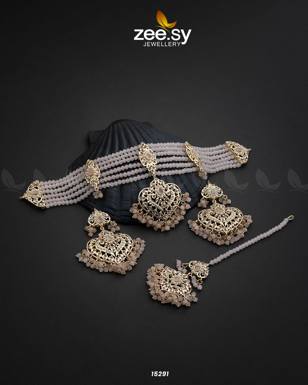Hyderabadi Guluband Necklace Pink