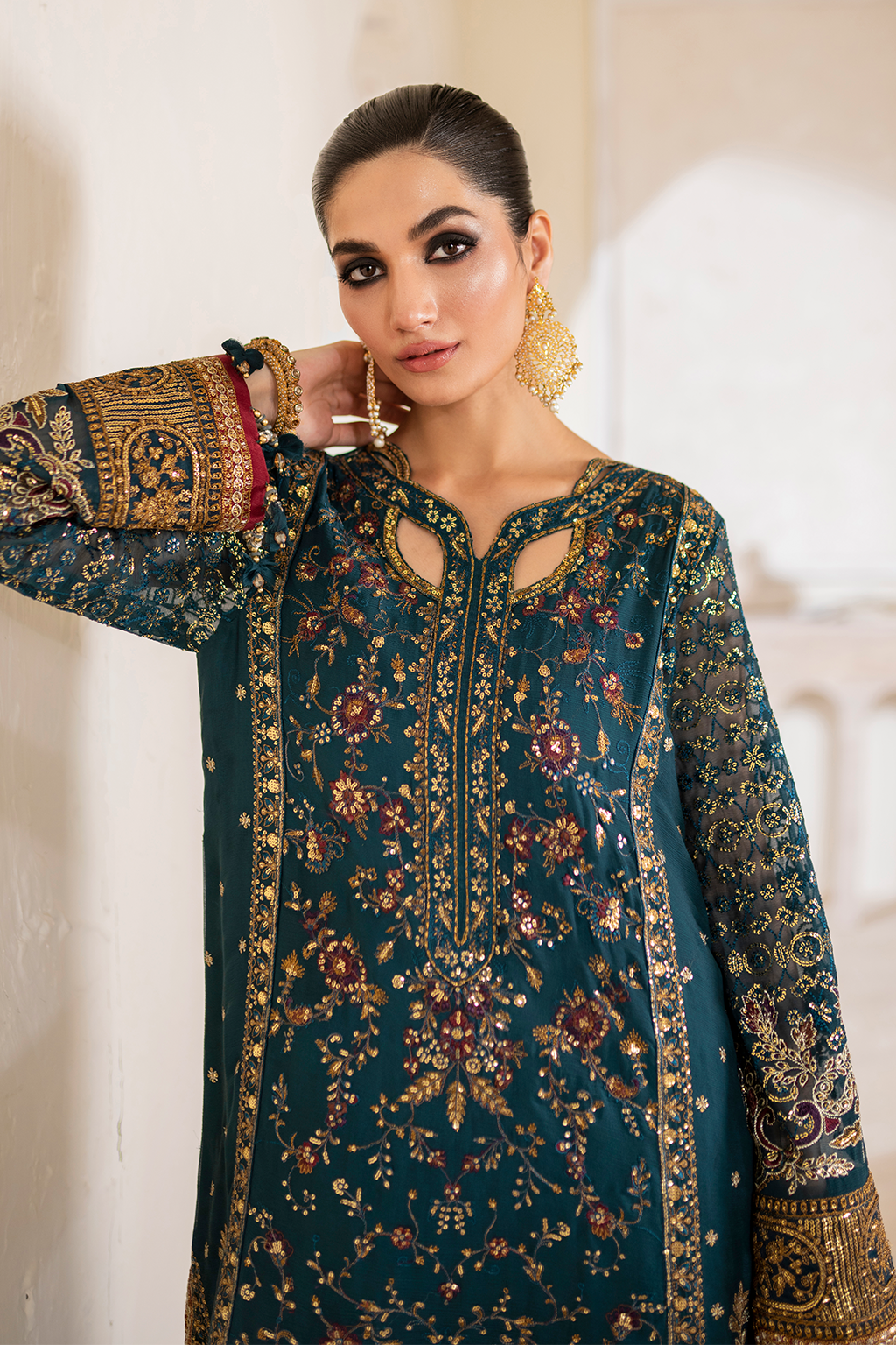 Iznik | Chinnon Chiffon | CC-46 Embroidered Chiffon - Pakistani Designer Dress - by Iznik | Type: Formal - 100% Original at Saira Sultan