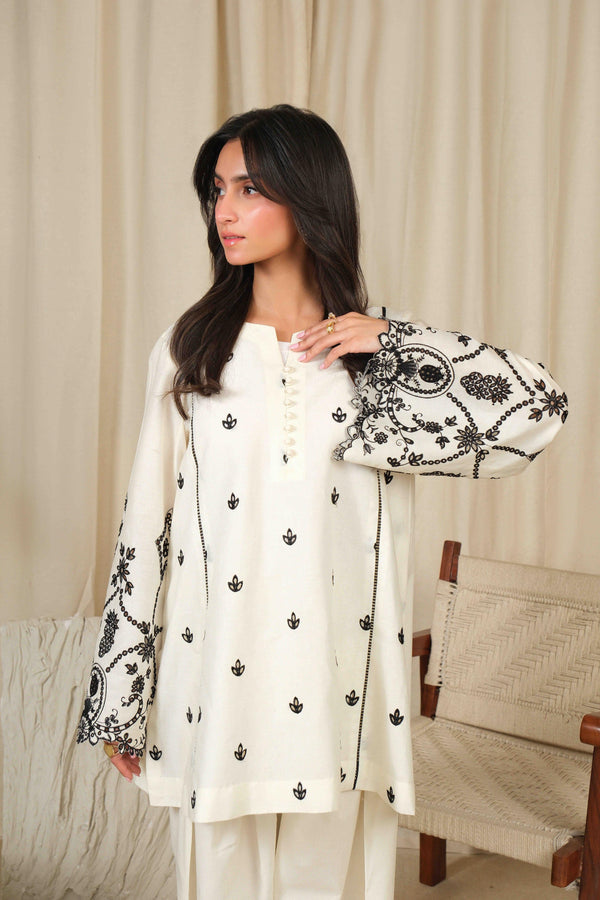 Noor by Saadia Asad | Noor Pret 25 | D2 - Monochrome Flair - Pakistani Designer Dress - by Noor by Saadia Asad - Type : Ladies Clothes - 100% Original at Saira Sultan