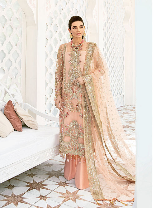 Gulaal | Wedding Formals | VOIR EMBROIDERED NET 3-PIECE SUIT WS-07 - FLEUR DE ROSE WEDDING FORMALS - Pakistani Designer Dress - by Gulaal | Type: Bridal - 100% Original at Saira Sultan