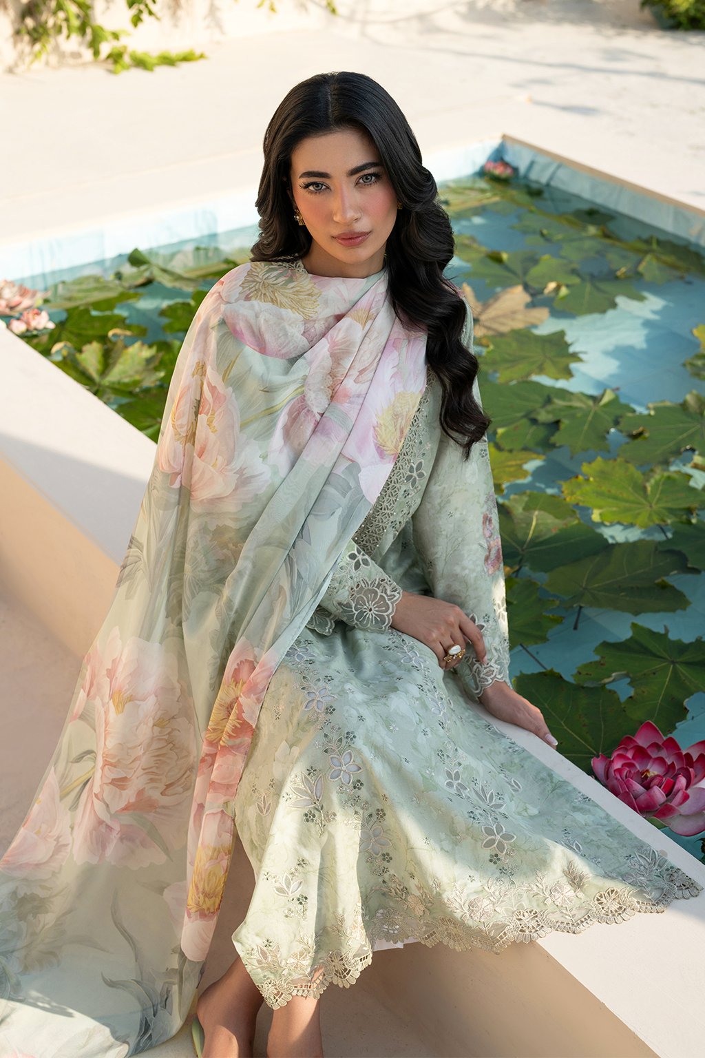 Iznik | Festive Lawn 25 | EFL-07 Custom Size Mint Lawn