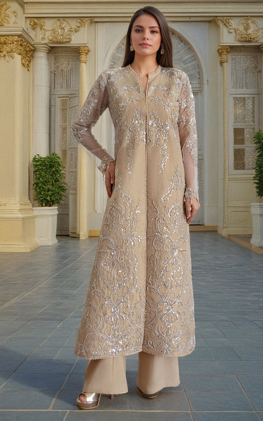 Threads and Motifs | Formal Dresses 25 | Net Embroidered Jacket - Pakistani Designer Dress - by Threads and Motifs - Type : Ladies Clothes - 100% Original at Saira Sultan