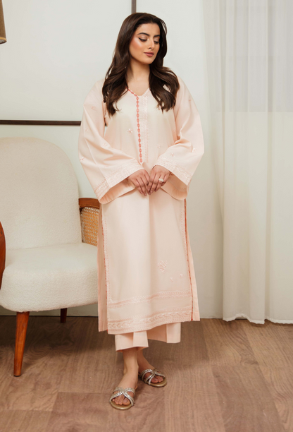 Humdum | Ayra Ready to wear | Ayra - D10 XS Pale Peach Lawn