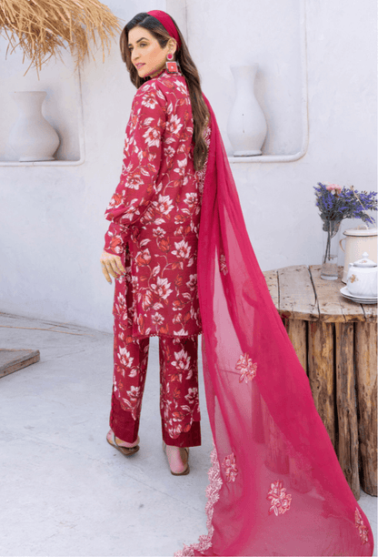 Humdum | Gardenia Lawn 24 | PLG 3 - D01 - Pakistani Designer Dress - by HumDum | Type: Luxury - 100% Original at Saira Sultan