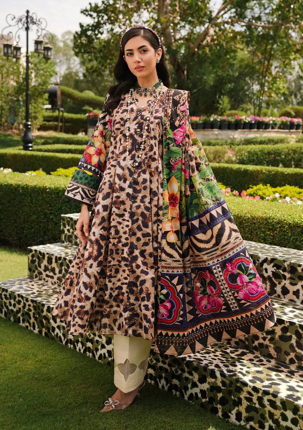 Elaf Premium | Printed Collection 24 | EEP-06A - Menagerie - Pakistani Designer Dress - by Elaf Premium | Type: Casuals - 100% Original at Saira Sultan