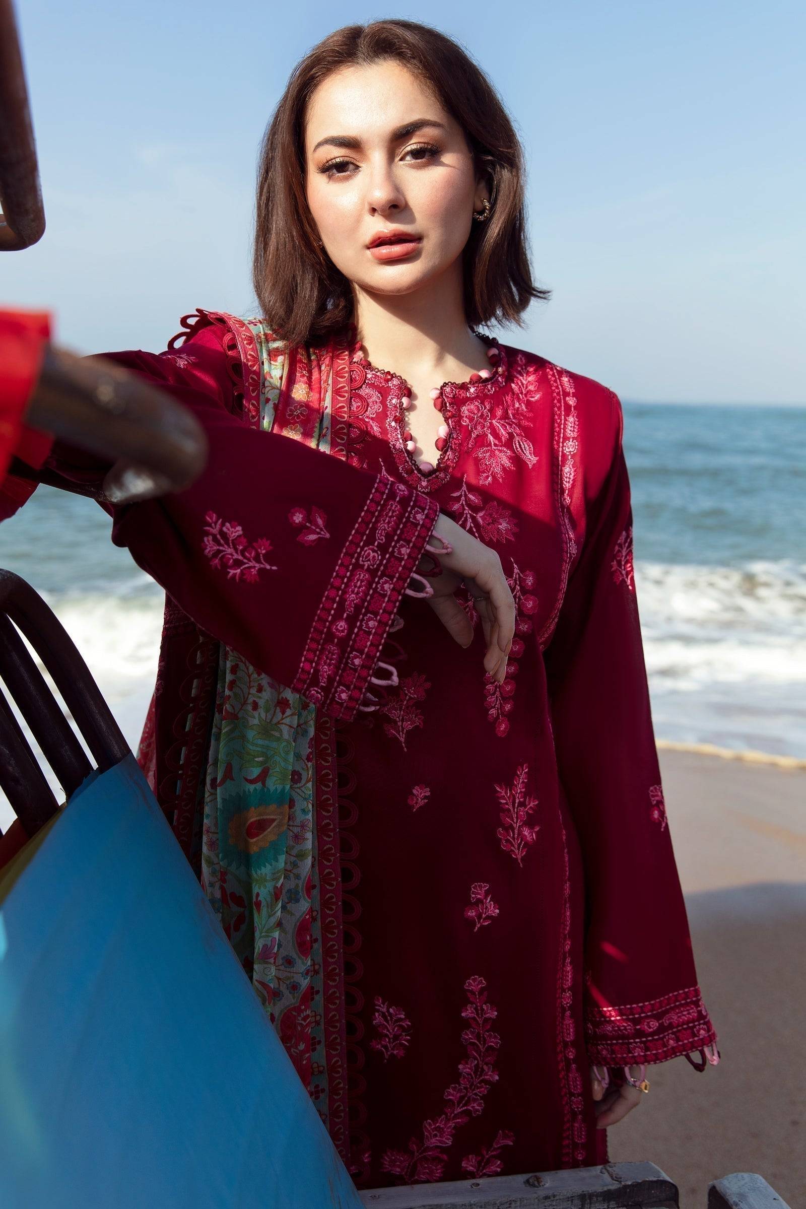 Zaha | Embroidered Lawn Collection | EIRA (ZL23-10 B) - Pakistani Designer Dress - by Zaha | Type: Luxury - 100% Original at Saira Sultan