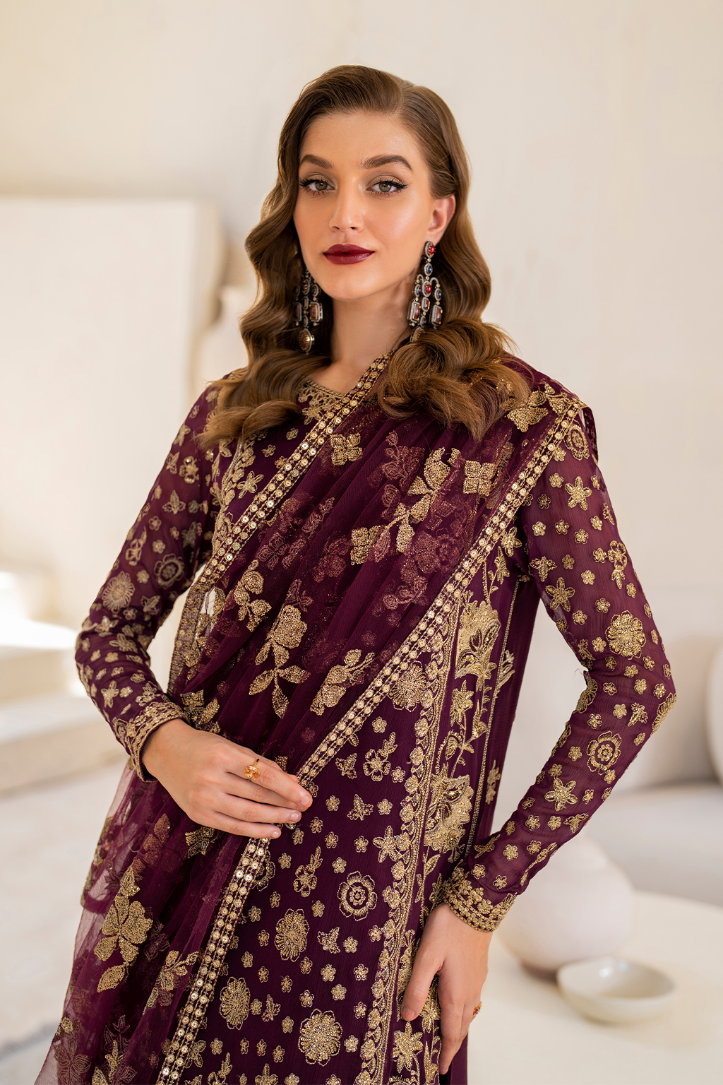 Iznik | Chinnon Chiffon | CC-42 Embroidered Chiffon - Pakistani Designer Dress - by Iznik | Type: Formal - 100% Original at Saira Sultan
