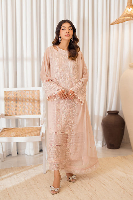 Azure | Ensembles Embroidered Formals | Rosy Glow XS Light Pink Chiffon