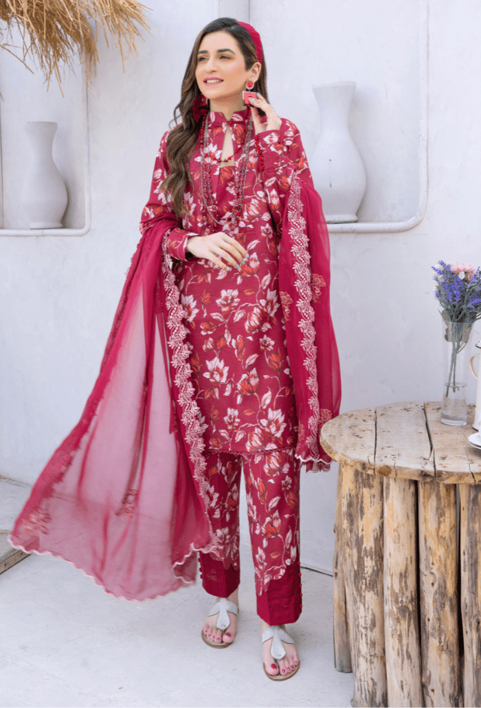Humdum | Gardenia Lawn 24 | PLG 3 - D01 - Pakistani Designer Dress - by HumDum | Type: Luxury - 100% Original at Saira Sultan