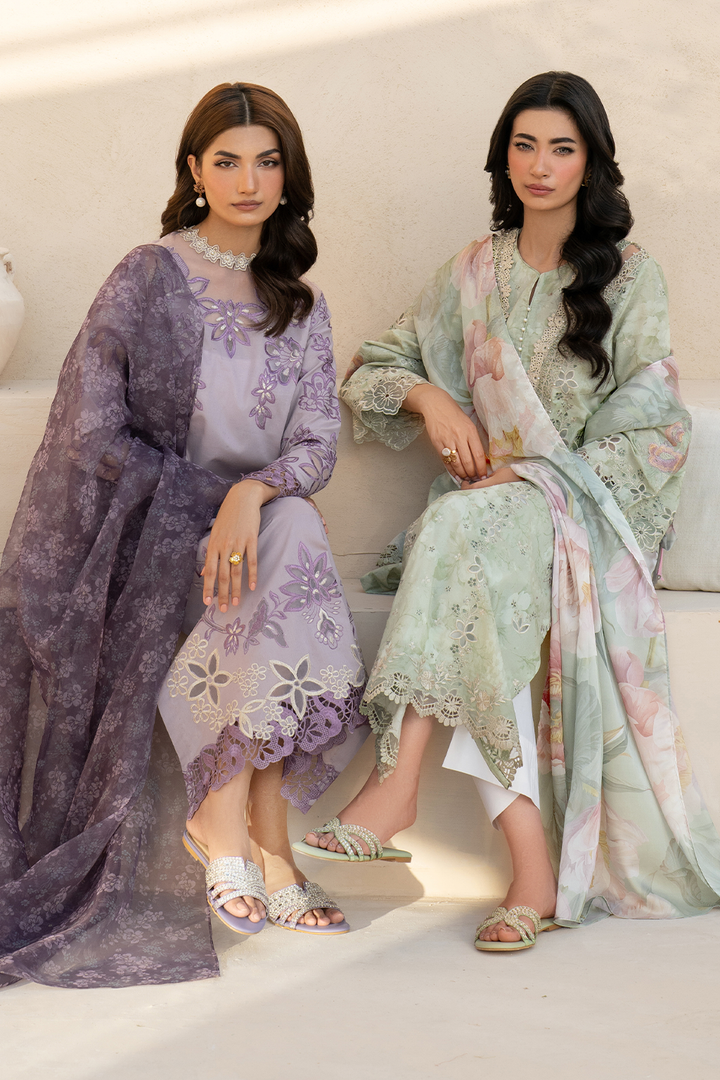 Iznik | Festive Lawn 25 | EFL-01 Custom Size Pinkish Gray Lawn