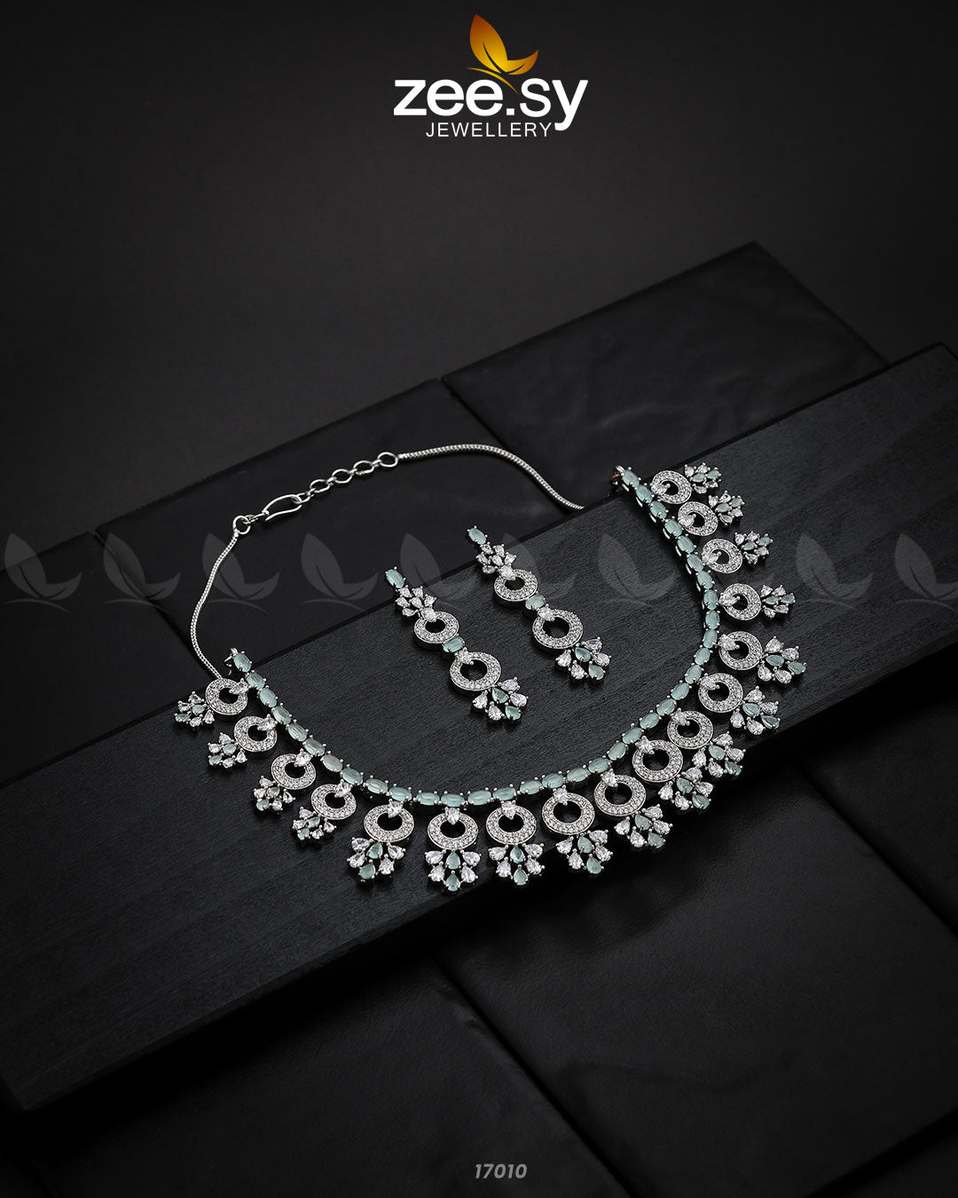 Statement Pieces Necklace Silver Mint Green