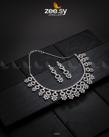 Statement Pieces Necklace Silver Mint Pink