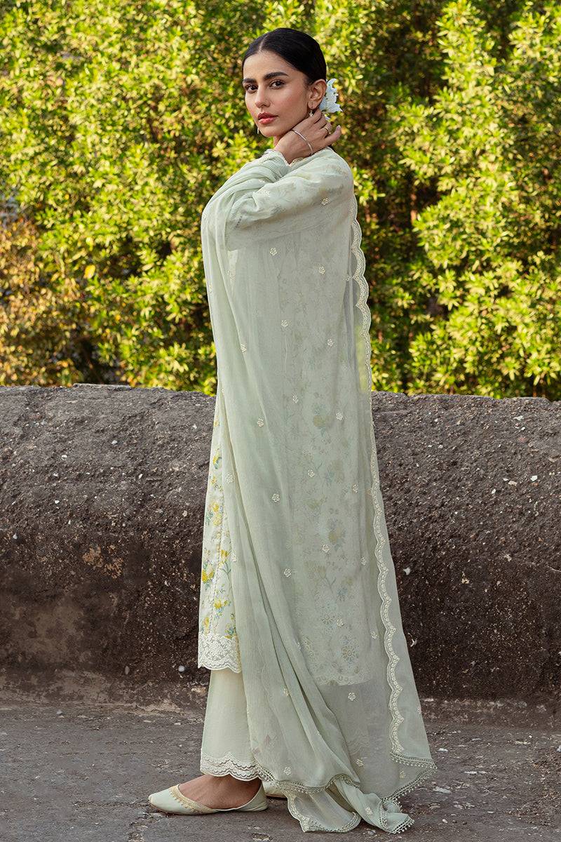 Cross Stitch | Premium Lawn 24 | LIME PRIMROSE - Pakistani Designer Dress - by Cross Stitch | Type: Formal - 100% Original at Saira Sultan