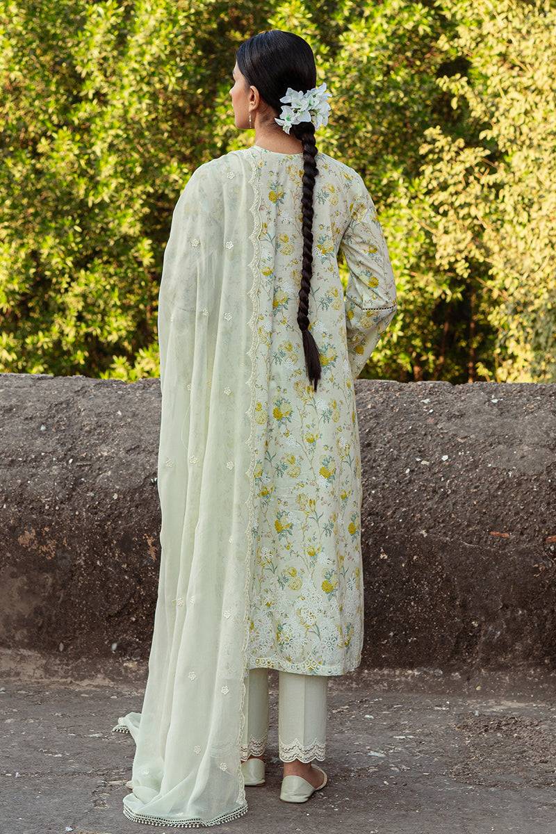 Cross Stitch | Premium Lawn 24 | LIME PRIMROSE - Pakistani Designer Dress - by Cross Stitch | Type: Formal - 100% Original at Saira Sultan