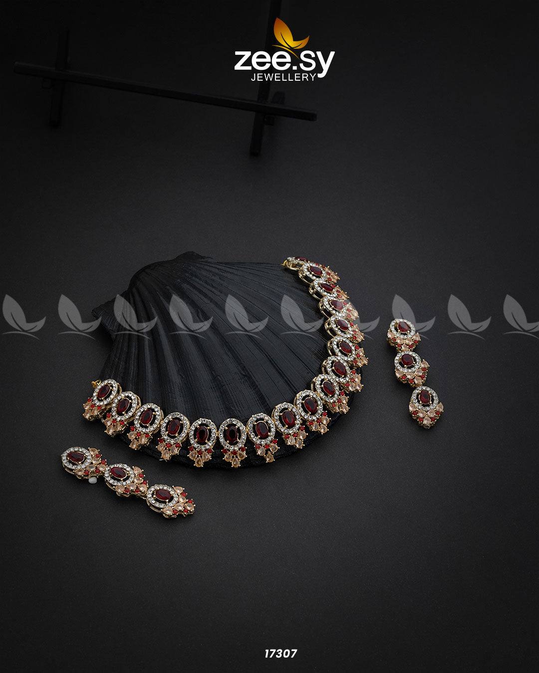 Embellished Necklace Red