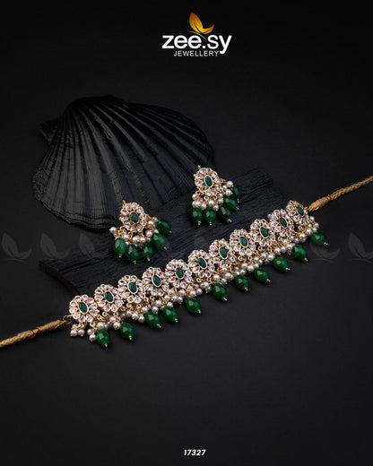 Blooming Flower Necklace Silver Pearl