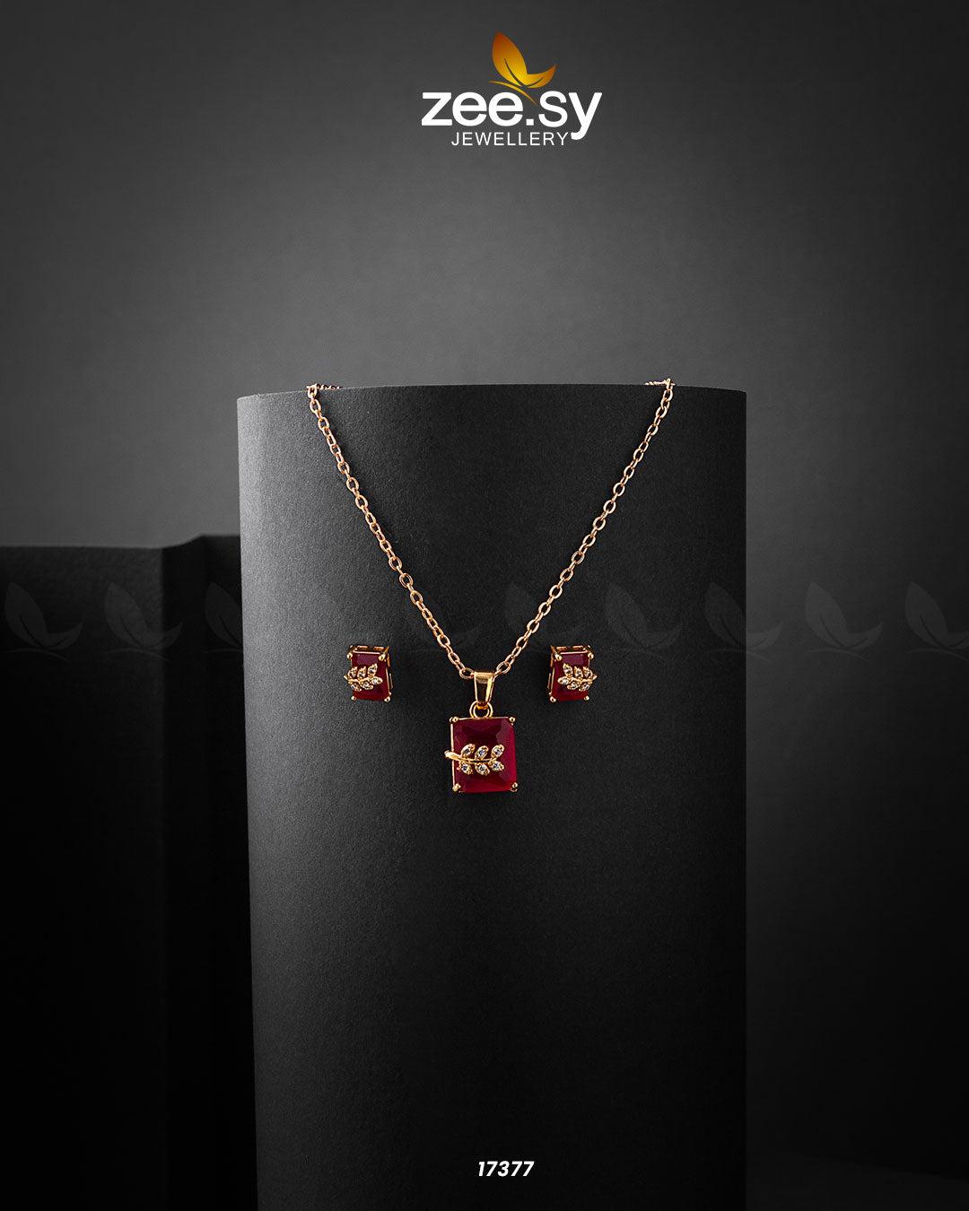 Cubic Sterling Pendant Red