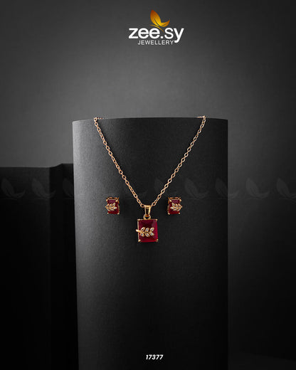 Cubic Sterling Pendant Red