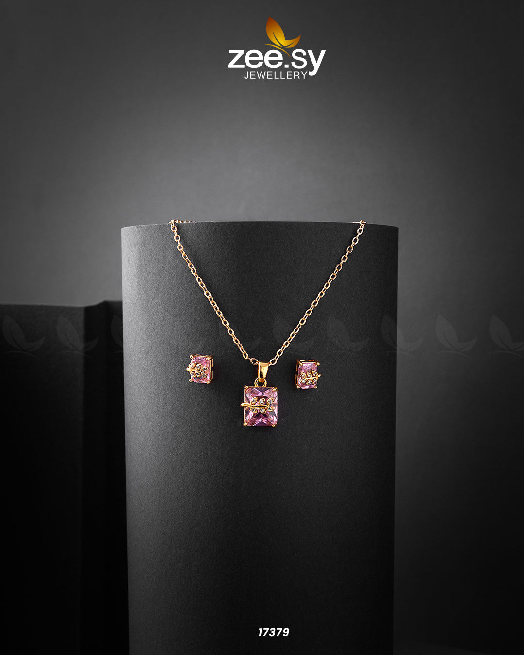 Cubic Sterling Pendant Pink