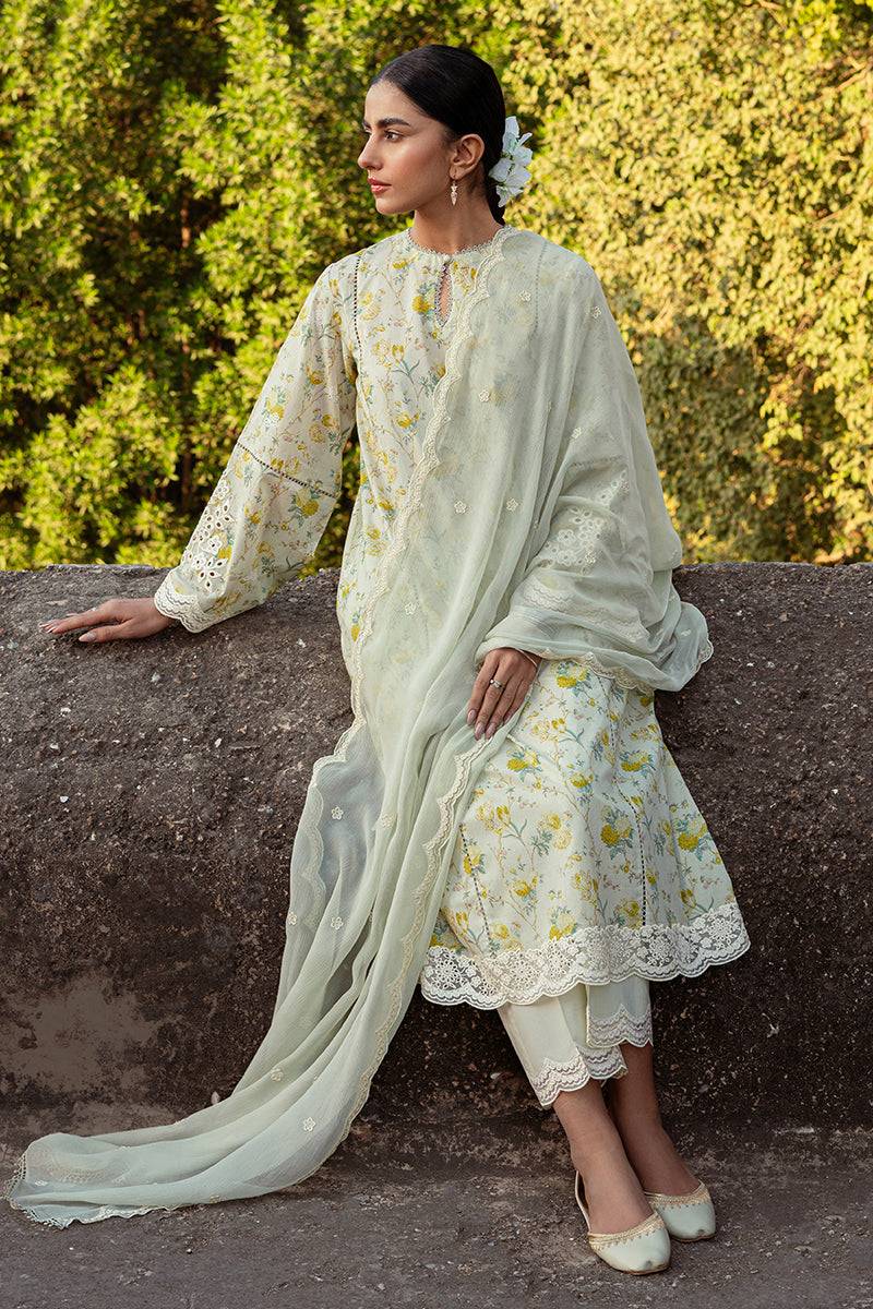 Cross Stitch | Premium Lawn 24 | LIME PRIMROSE - Pakistani Designer Dress - by Cross Stitch | Type: Formal - 100% Original at Saira Sultan