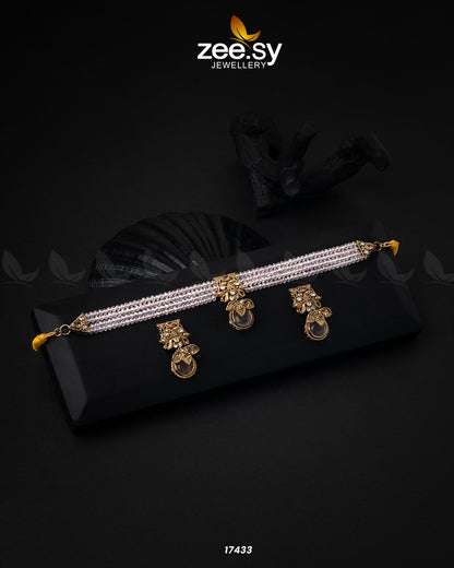 Egyptian Choker Necklace Golden Pink