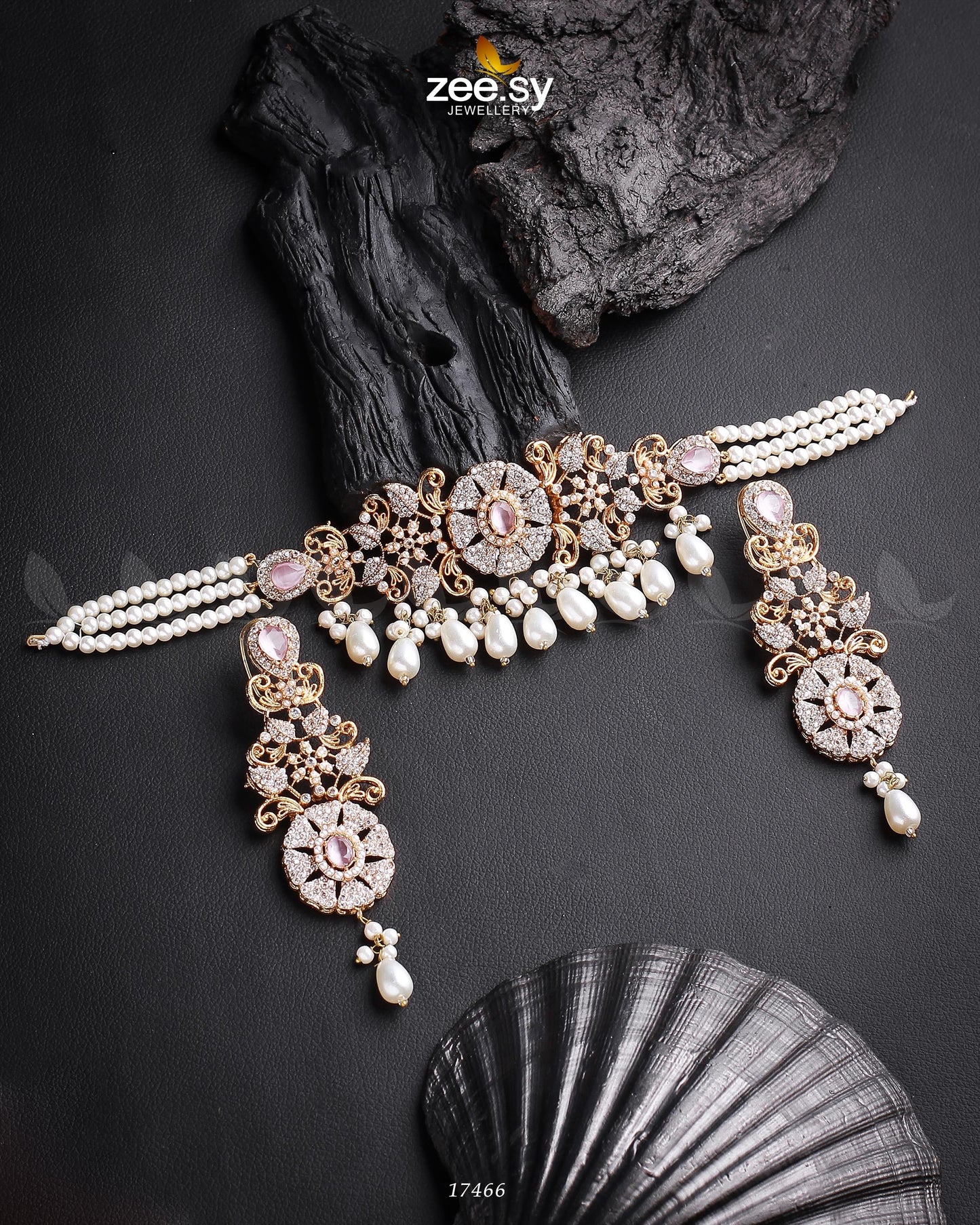 Meerub Necklace Golden Mint Pink