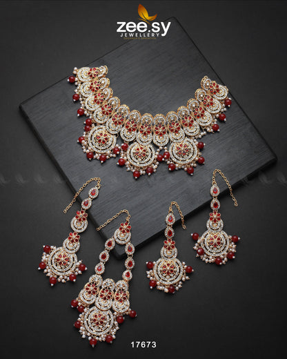 Panoramic Necklace Golden Red