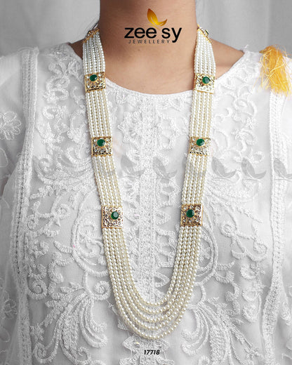 Luxe Mala Necklace Pearl Green