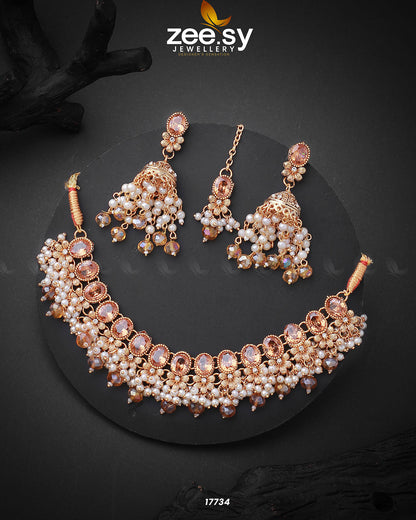 Celosia Necklace Golden Champagne
