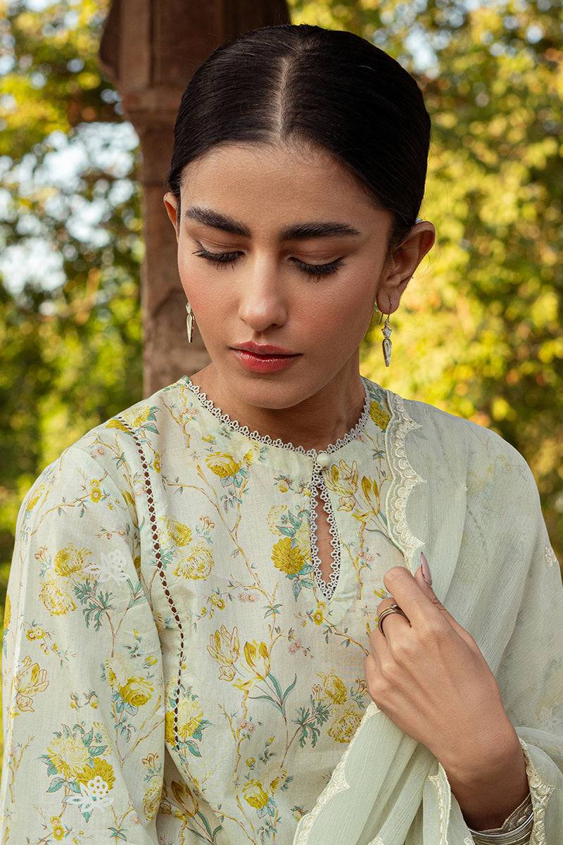 Cross Stitch | Premium Lawn 24 | LIME PRIMROSE - Pakistani Designer Dress - by Cross Stitch | Type: Formal - 100% Original at Saira Sultan