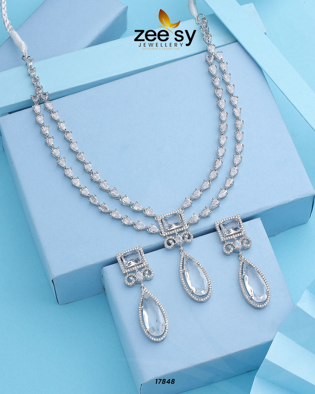 Unique Necklace Silver White