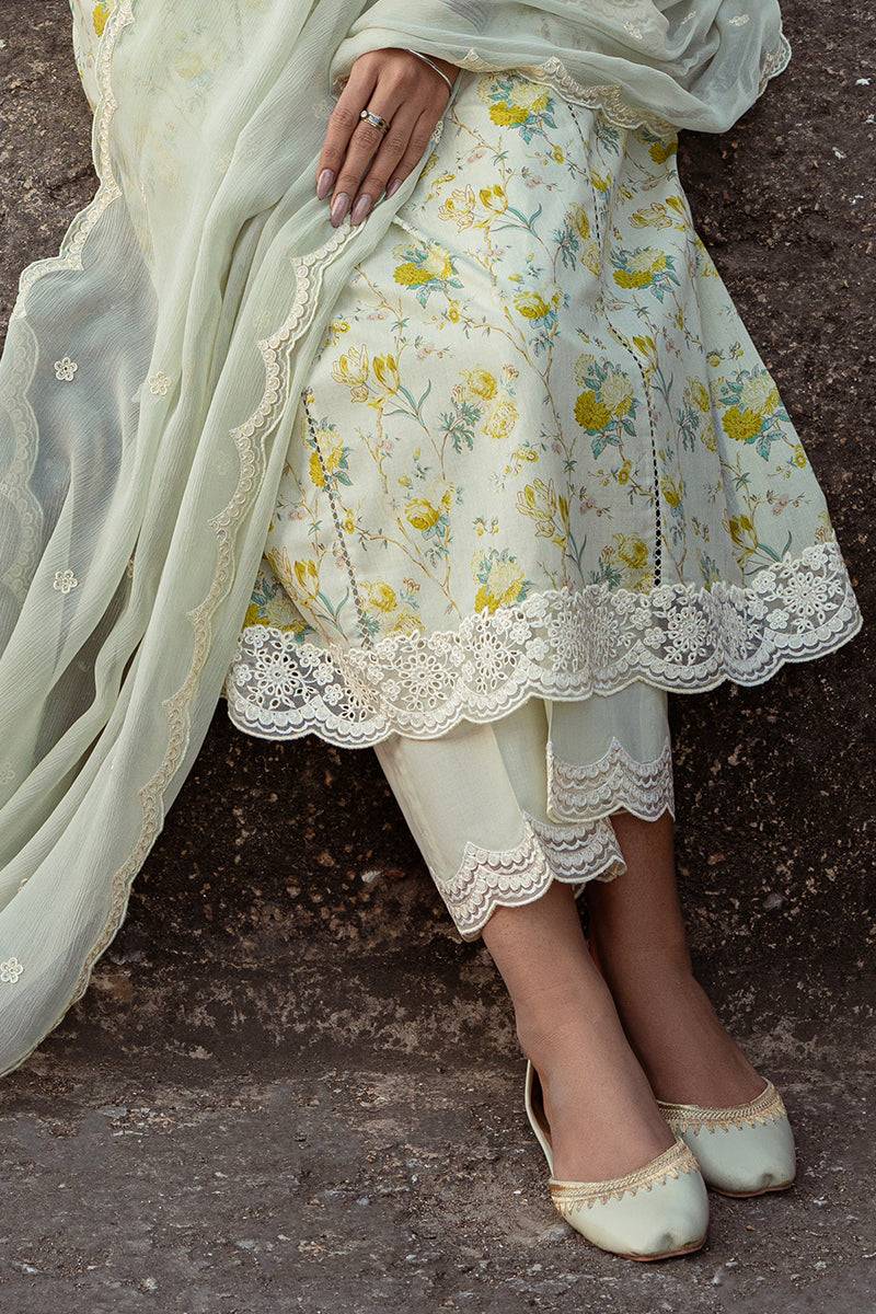 Cross Stitch | Premium Lawn 24 | LIME PRIMROSE - Pakistani Designer Dress - by Cross Stitch | Type: Formal - 100% Original at Saira Sultan