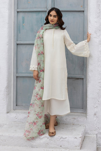 Erum Khan | Ramadan Edition | Haya XS White Cotton Karandi