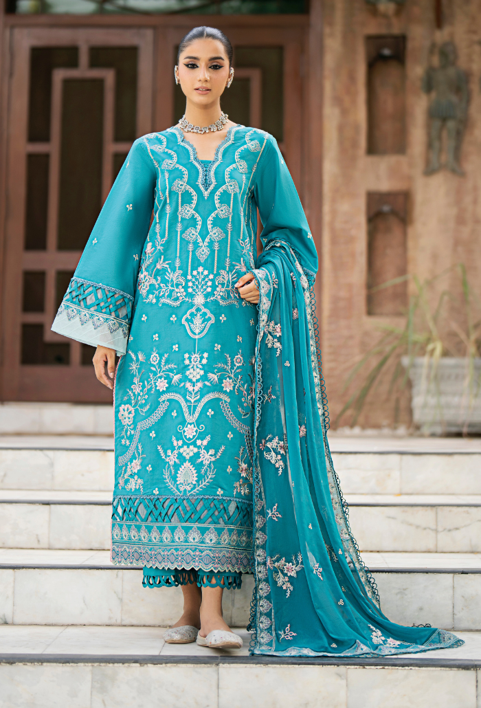 Humdum | Selin Lawn 25 | Selin - D01 XS Teal Lawn