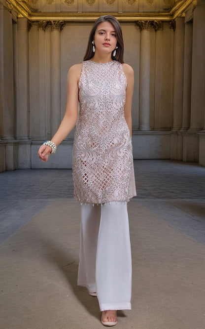 Threads and Motifs | Formal Dresses 25 | Organza Embroidered Shirt - Pakistani Designer Dress - by Threads and Motifs - Type : Ladies Clothes - 100% Original at Saira Sultan
