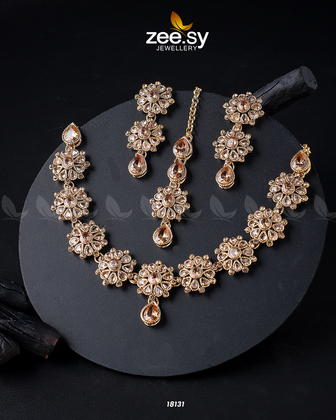 Narcissus Necklace Set Golden Champagne