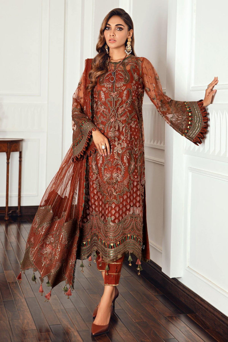 Jazmin | Formals Collection | NET UN-4018 - Pakistani Designer Dress - by Jazmin | Type: Formal - 100% Original at Saira Sultan