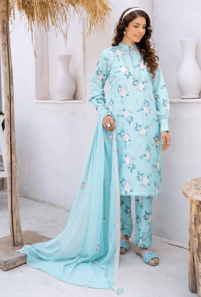 Humdum | Gardenia Lawn 24 | PLG 3 - D04 - Pakistani Designer Dress - by HumDum | Type: Luxury - 100% Original at Saira Sultan