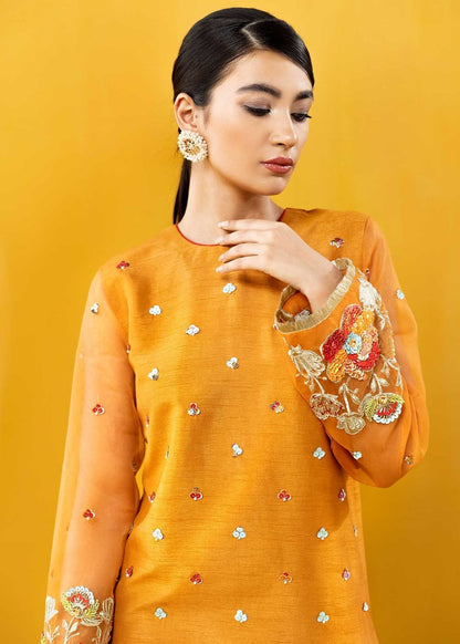 Hana | Vibrant Beyond | Floral Fantasy-VB-1002 L Mustard Yellow Raw Silk