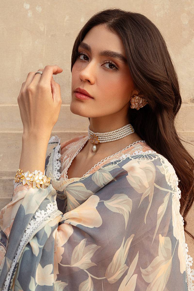 Cross Stitch | Premium Lawn 24 | SUNSET FLORA - Pakistani Designer Dress - by Cross Stitch | Type: Formal - 100% Original at Saira Sultan