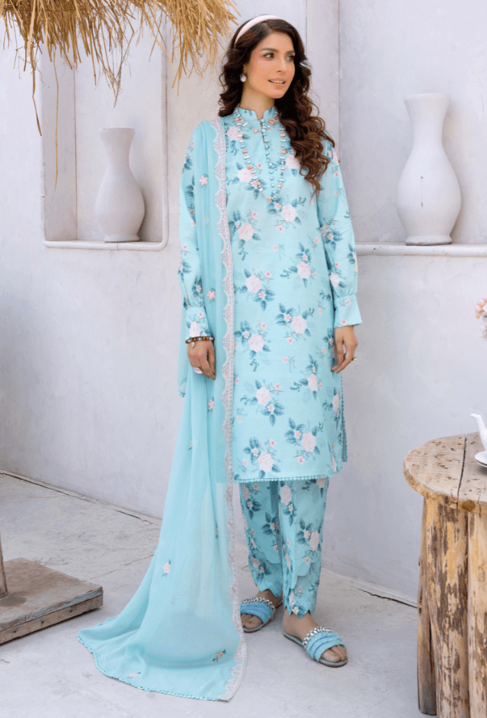 Humdum | Gardenia Lawn 24 | PLG 3 - D04 - Pakistani Designer Dress - by HumDum | Type: Luxury - 100% Original at Saira Sultan